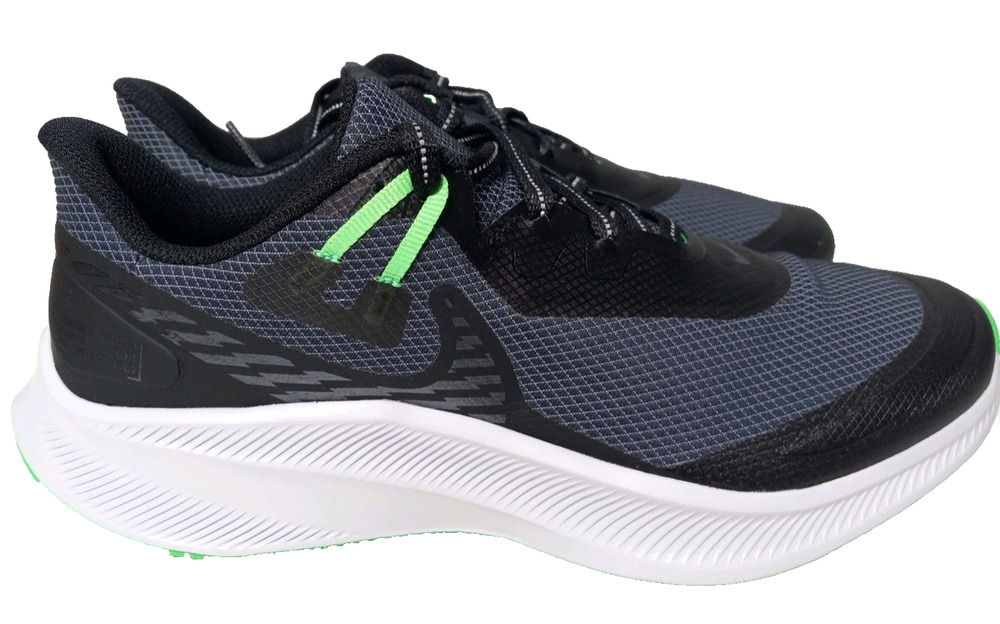 Nike Quest 3 Shield Running Shoes Sneakers Black Womens Sz 9/Mens Sz 7.5